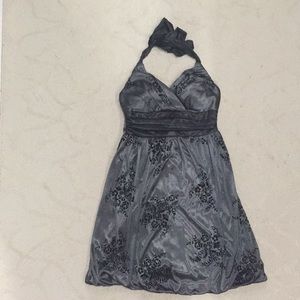 DARK GRAY HALTER DRESS